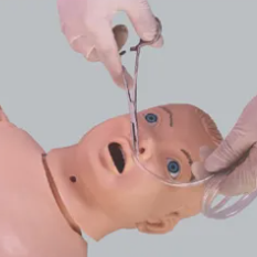 The operation steps of the pediatric nasogastric tube model